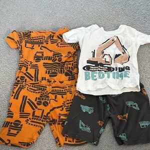 Carter's Orange and White Construction Pajama Set